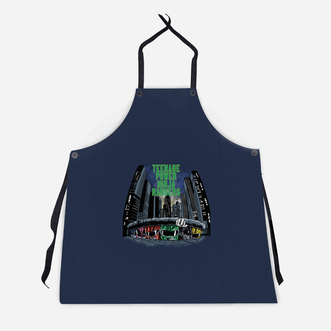 Teenage Power Ninja Rangers-unisex kitchen apron-zascanauta