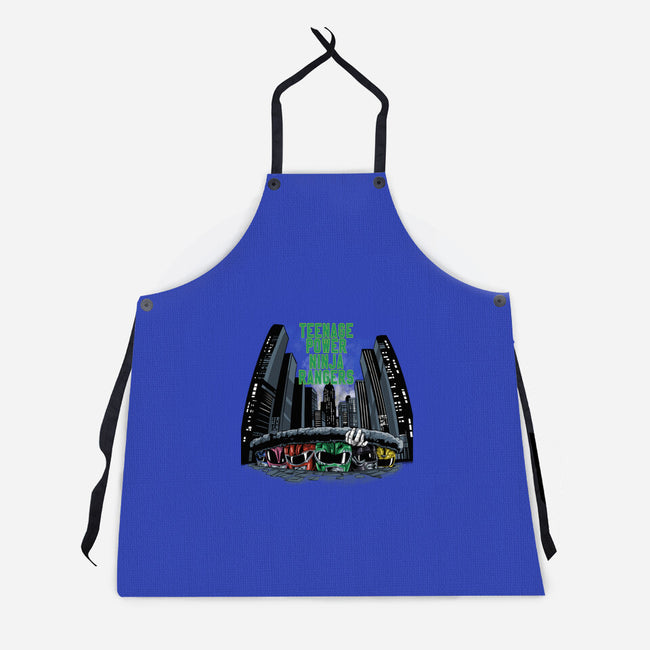 Teenage Power Ninja Rangers-unisex kitchen apron-zascanauta