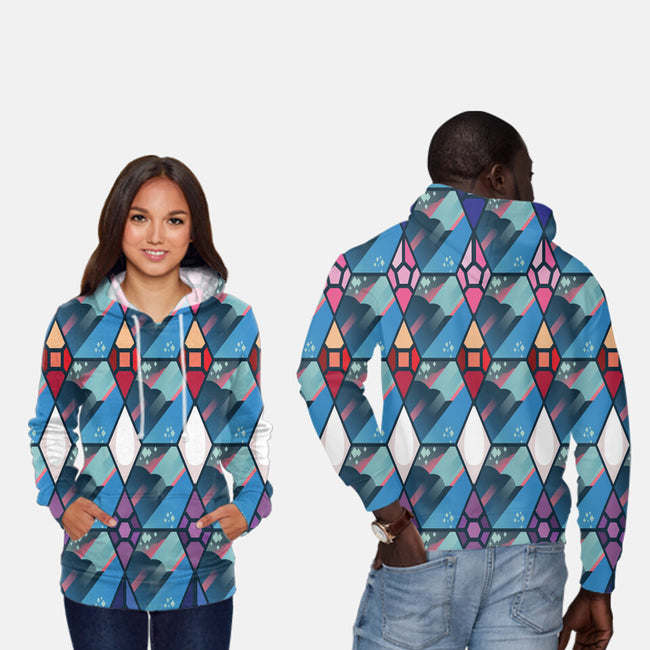 Crystal Gems-unisex all over print pullover sweatshirt-Kat_Haynes