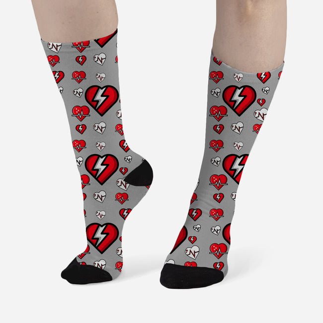 Heartattack-unisex all over print crew socks-bradleyheal