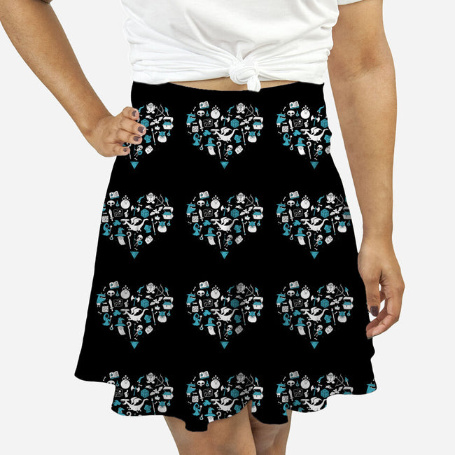 I Love Questing-womens all over print skater skirt-queenmob