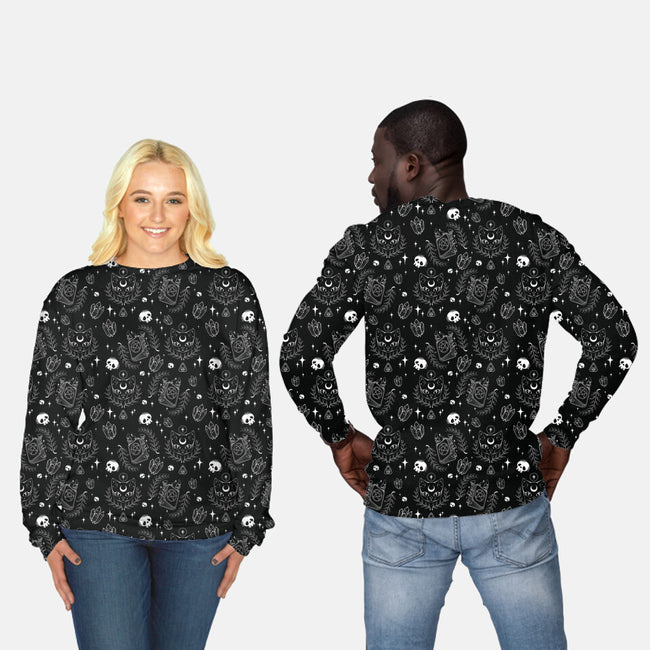 Lunar Spells-unisex all over print crew neck sweatshirt-ChocolateRaisinFury
