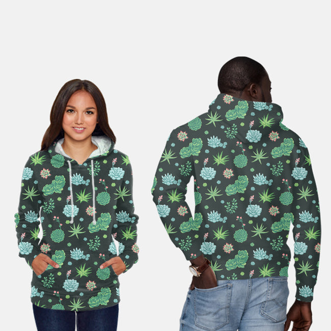 Succulents-unisex all over print pullover sweatshirt-Kat_Haynes