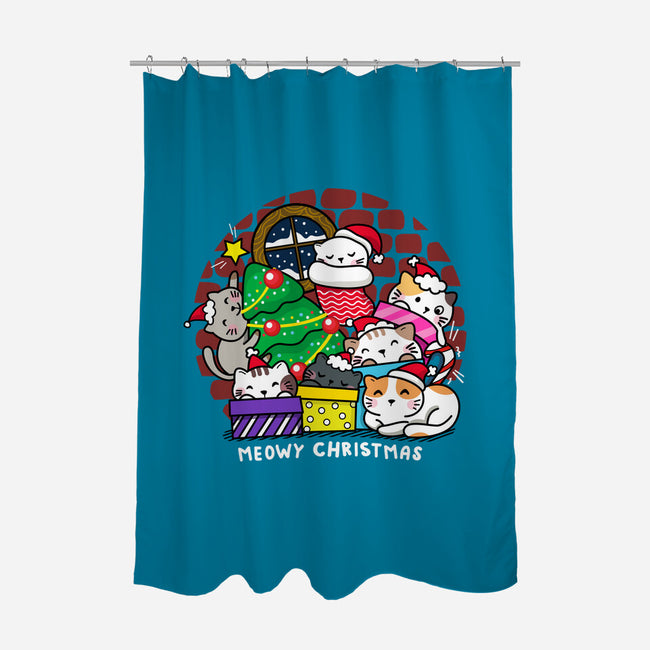 Merry Catmas-none polyester shower curtain-krisren28