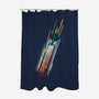 Warp Speed-none polyester shower curtain-kharmazero