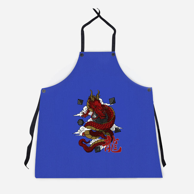 The Dice Dragon-unisex kitchen apron-ShirtGoblin