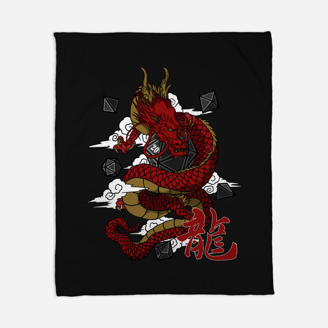 The Dice Dragon-none fleece blanket-ShirtGoblin