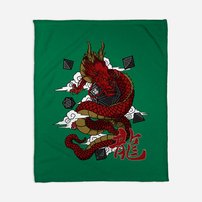 The Dice Dragon-none fleece blanket-ShirtGoblin