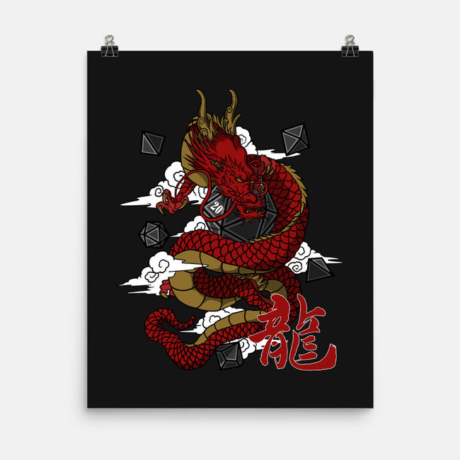 The Dice Dragon-none matte poster-ShirtGoblin