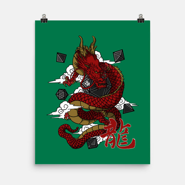 The Dice Dragon-none matte poster-ShirtGoblin