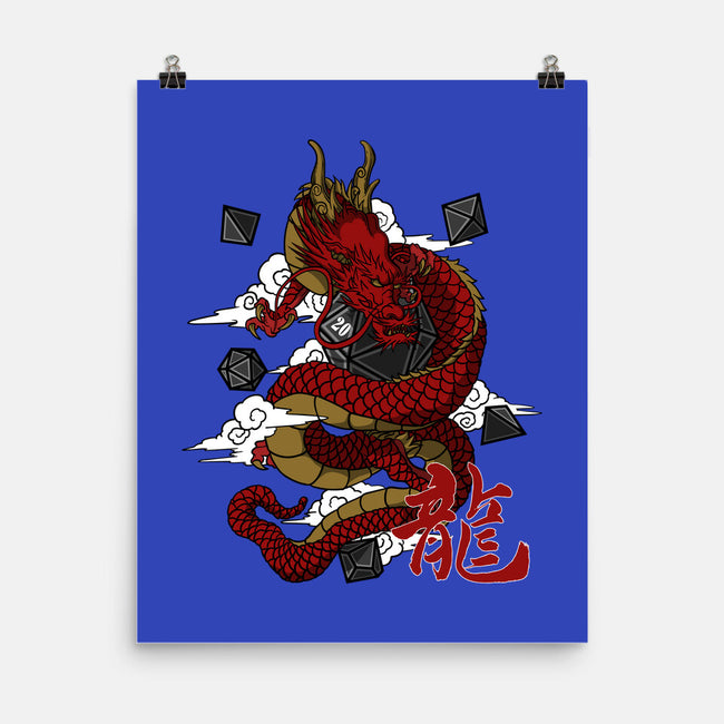 The Dice Dragon-none matte poster-ShirtGoblin