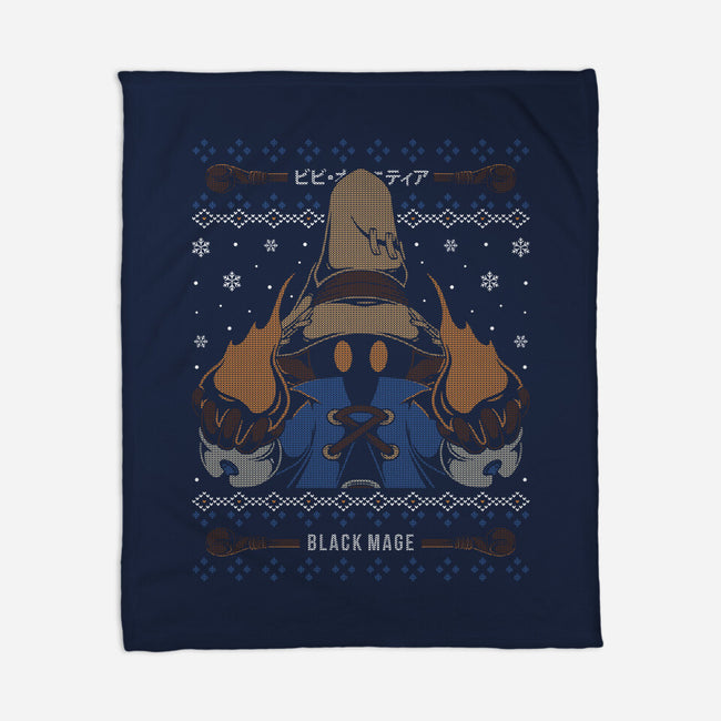 Vivi Black Mage Christmas-none fleece blanket-Alundrart