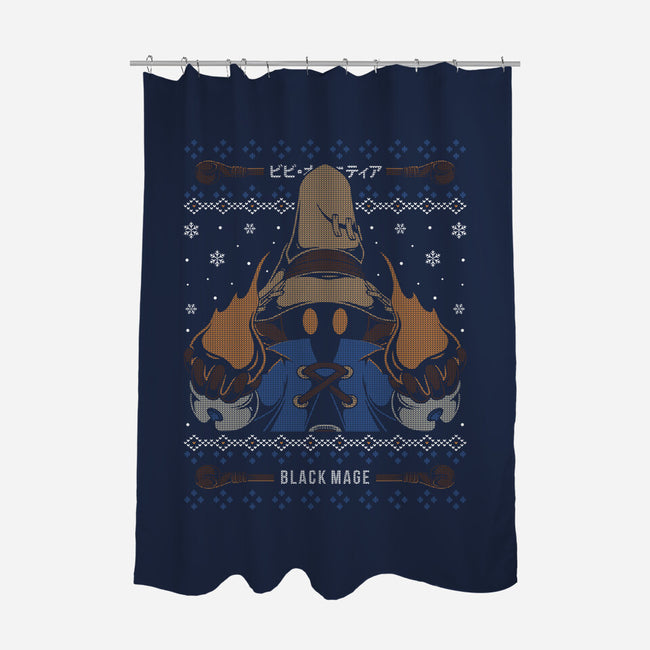 Vivi Black Mage Christmas-none polyester shower curtain-Alundrart