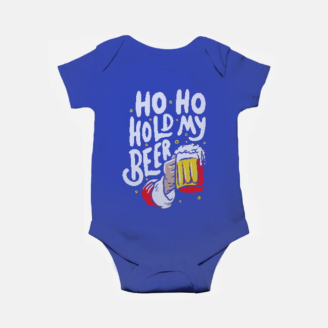 Ho Ho Hold My Beer-baby basic onesie-eduely