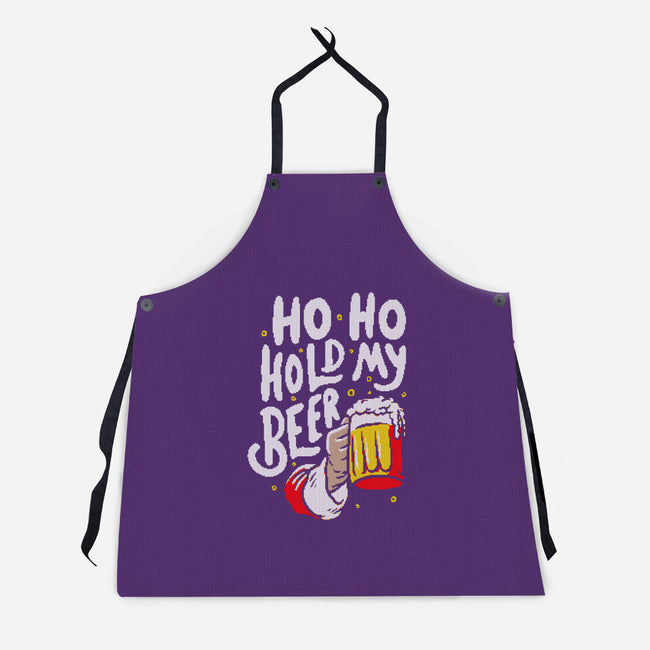 Ho Ho Hold My Beer-unisex kitchen apron-eduely