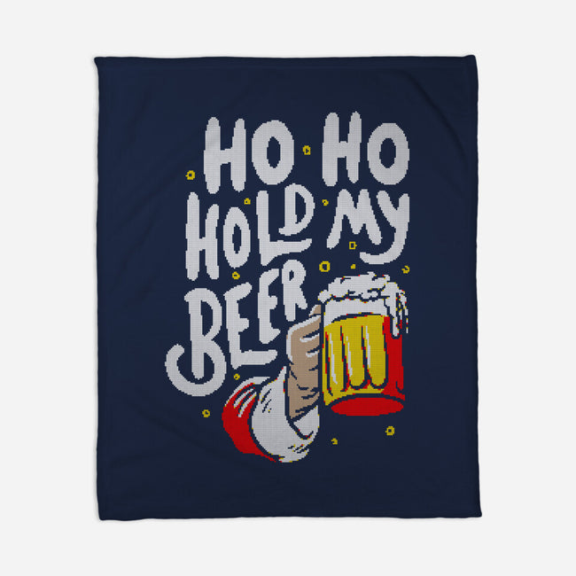 Ho Ho Hold My Beer-none fleece blanket-eduely