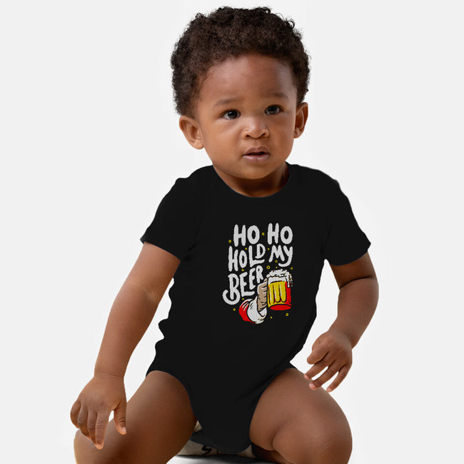 Ho Ho Hold My Beer-baby basic onesie-eduely