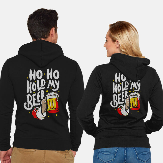 Ho Ho Hold My Beer-unisex zip-up sweatshirt-eduely