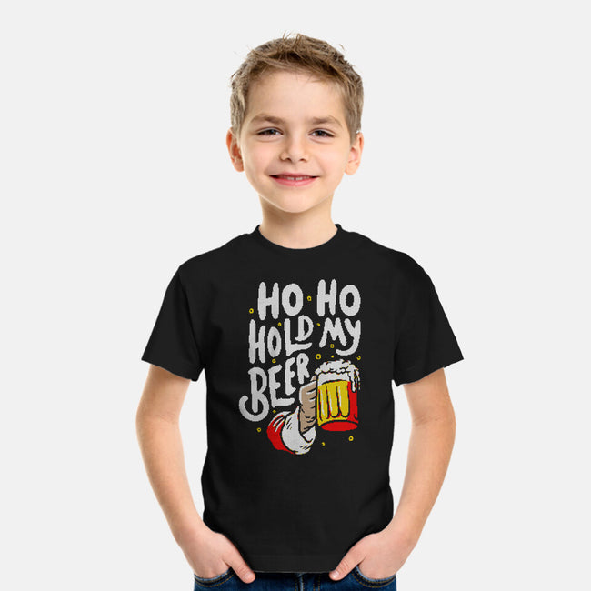 Ho Ho Hold My Beer-youth basic tee-eduely