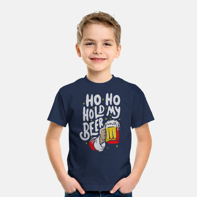 Ho Ho Hold My Beer-youth basic tee-eduely