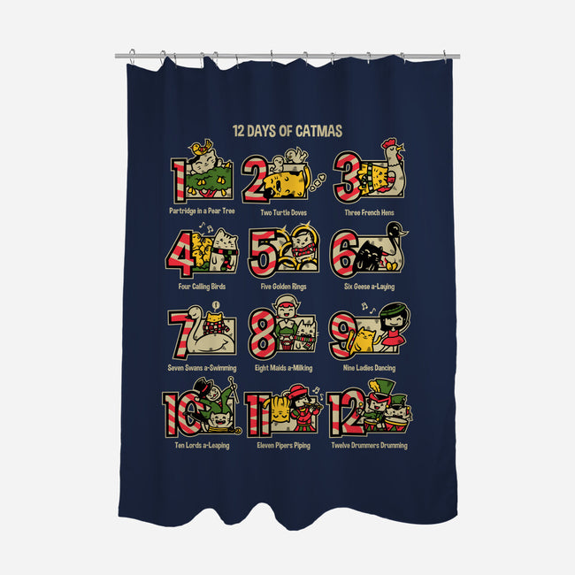 12 Days Of Catmas-none polyester shower curtain-krisren28