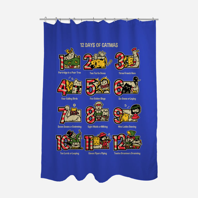 12 Days Of Catmas-none polyester shower curtain-krisren28