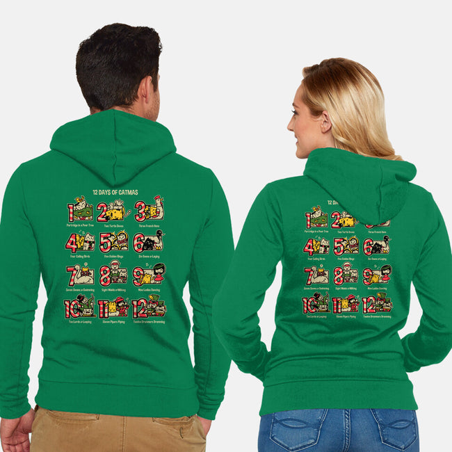 12 Days Of Catmas-unisex zip-up sweatshirt-krisren28