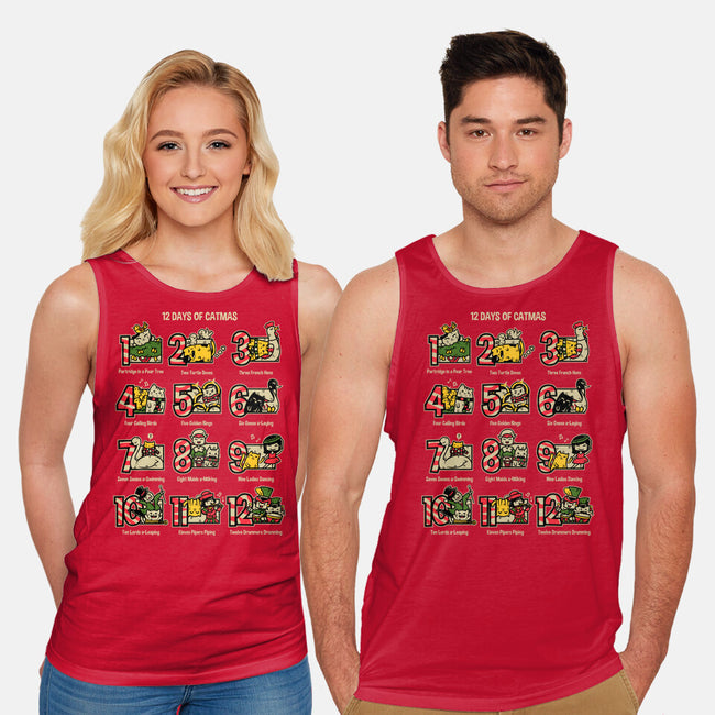 12 Days Of Catmas-unisex basic tank-krisren28