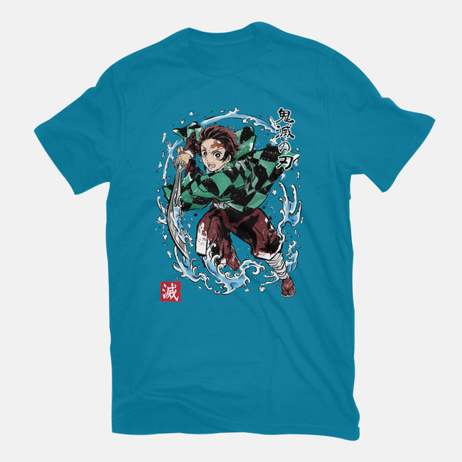 Tanjiro Sumi-E-mens basic tee-DrMonekers