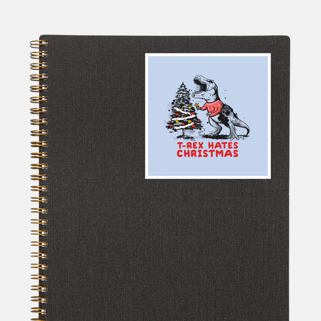 T-Rex Hates Christmas-none glossy sticker-NemiMakeit