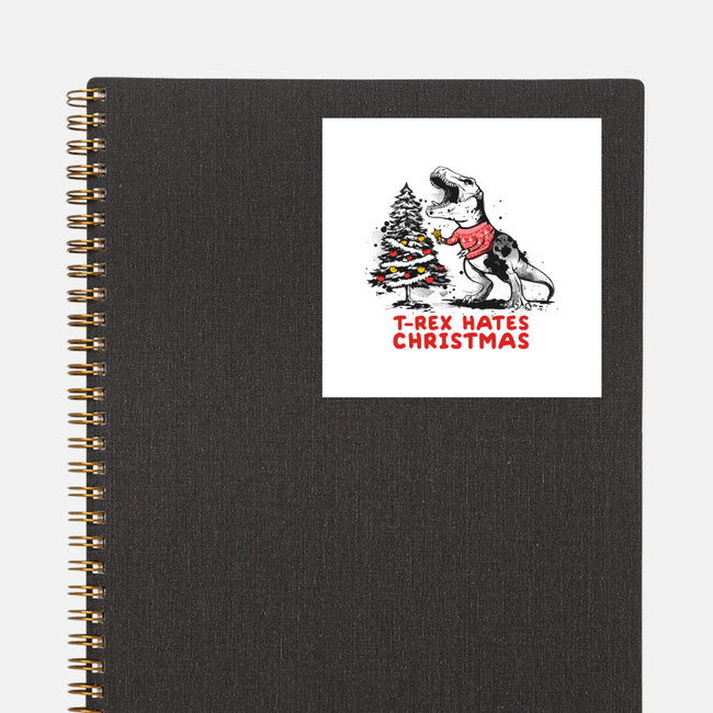 T-Rex Hates Christmas-none glossy sticker-NemiMakeit
