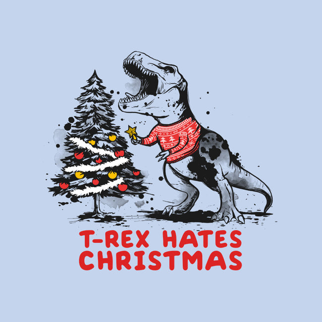 T-Rex Hates Christmas-none polyester shower curtain-NemiMakeit