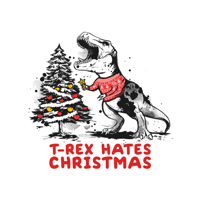 T-Rex Hates Christmas-womens fitted tee-NemiMakeit
