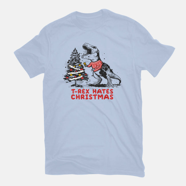 T-Rex Hates Christmas-womens fitted tee-NemiMakeit