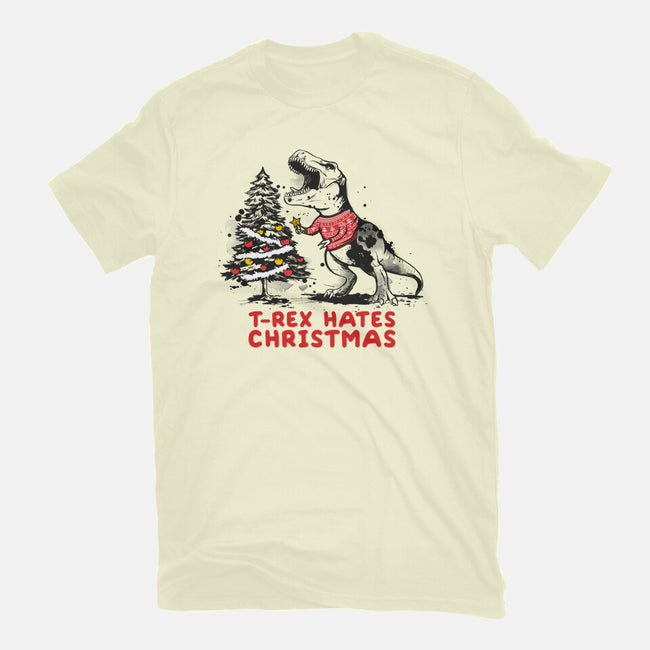 T-Rex Hates Christmas-mens basic tee-NemiMakeit