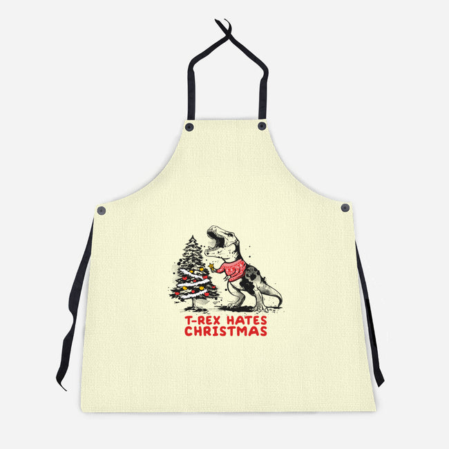 T-Rex Hates Christmas-unisex kitchen apron-NemiMakeit