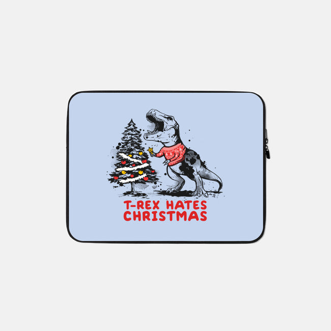 T-Rex Hates Christmas-none zippered laptop sleeve-NemiMakeit