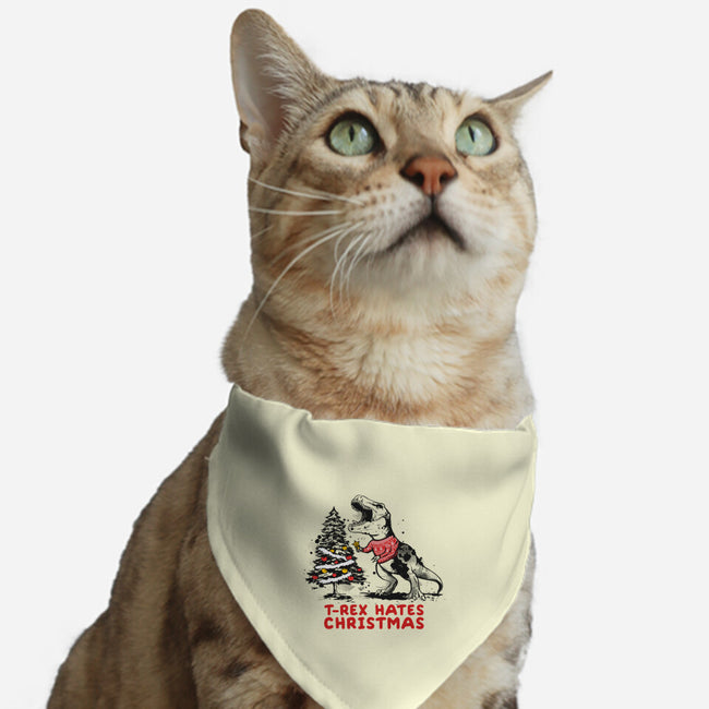 T-Rex Hates Christmas-cat adjustable pet collar-NemiMakeit