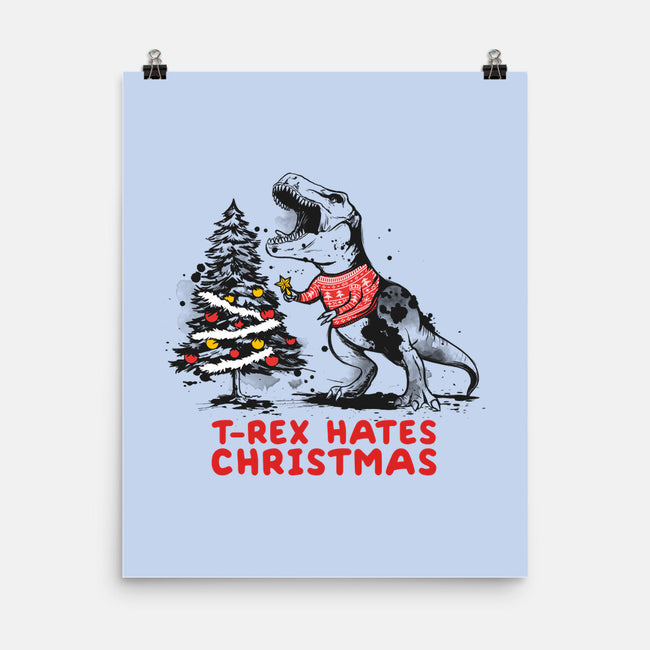 T-Rex Hates Christmas-none matte poster-NemiMakeit