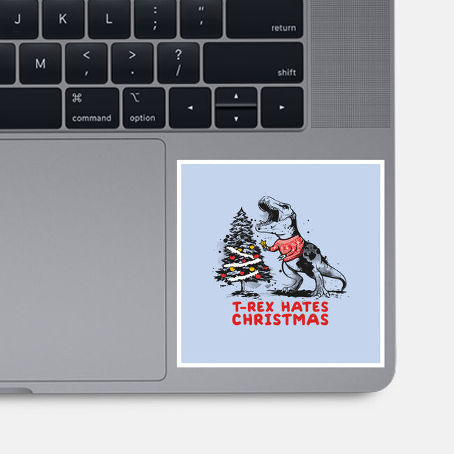 T-Rex Hates Christmas-none glossy sticker-NemiMakeit