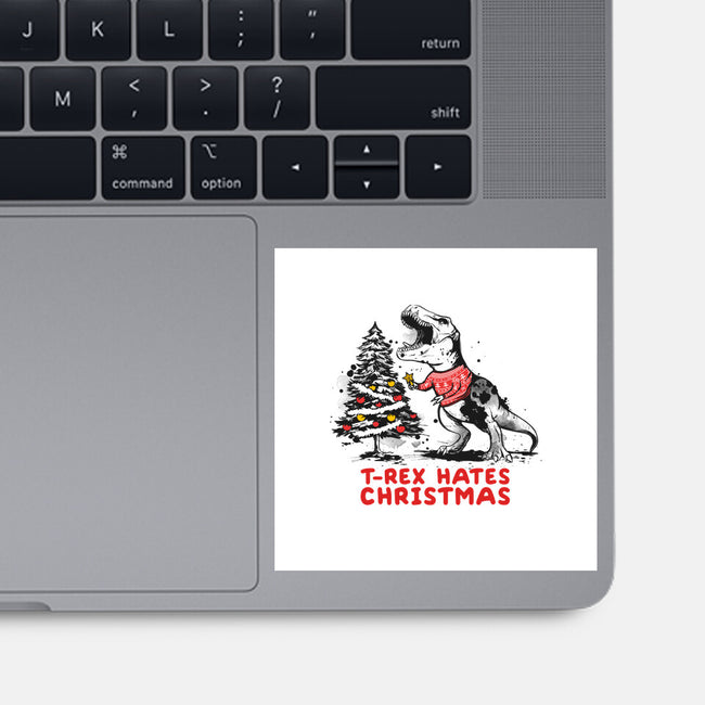 T-Rex Hates Christmas-none glossy sticker-NemiMakeit
