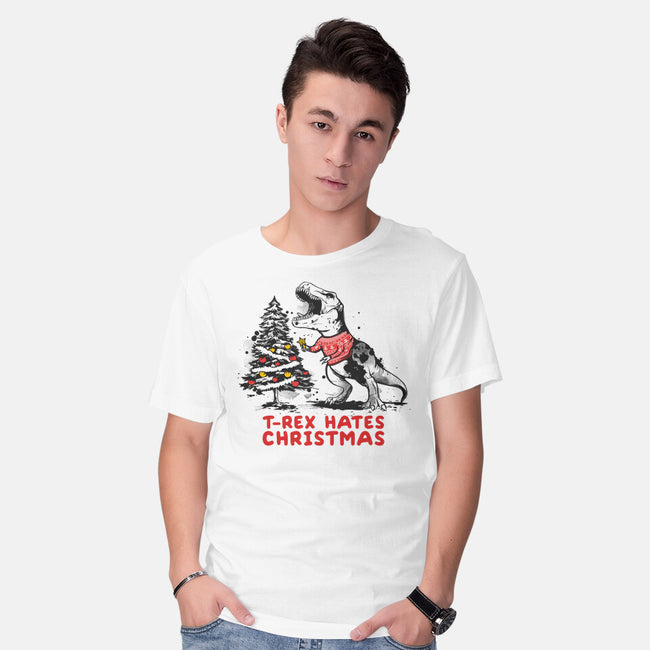 T-Rex Hates Christmas-mens basic tee-NemiMakeit