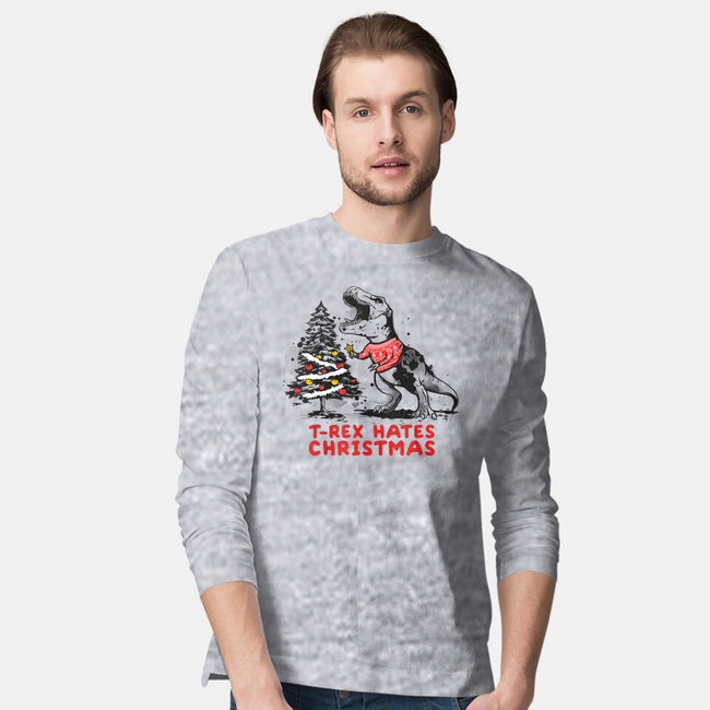 T-Rex Hates Christmas-mens long sleeved tee-NemiMakeit
