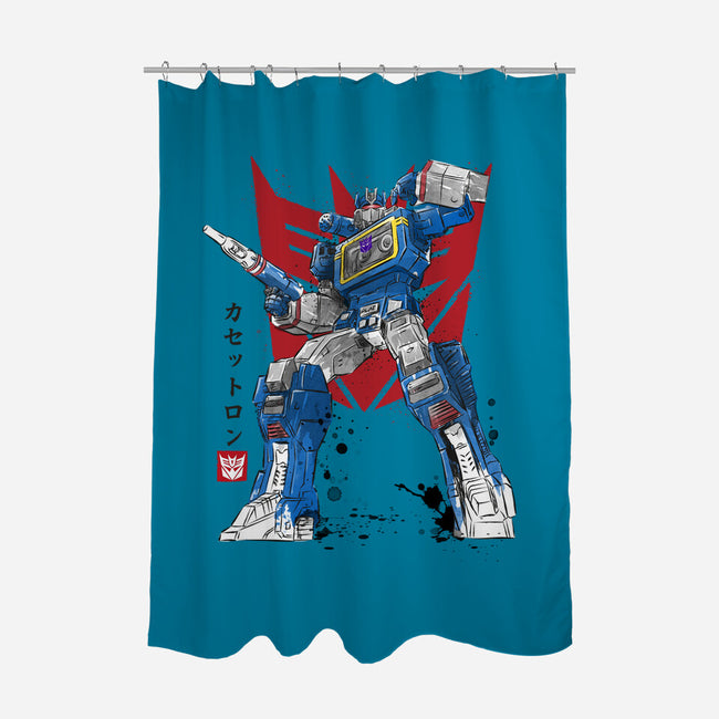 Sound Sumi-E-none polyester shower curtain-DrMonekers