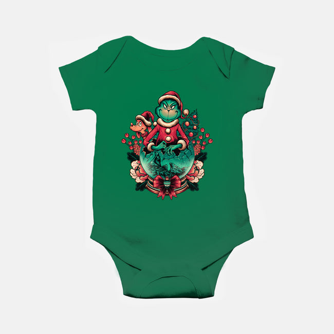 Too Grumpy For Christmas-baby basic onesie-glitchygorilla