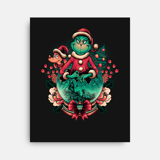 Too Grumpy For Christmas-none stretched canvas-glitchygorilla