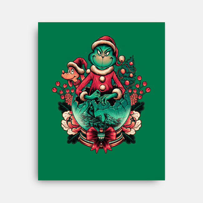 Too Grumpy For Christmas-none stretched canvas-glitchygorilla