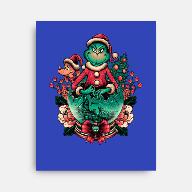 Too Grumpy For Christmas-none stretched canvas-glitchygorilla