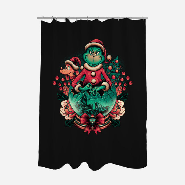 Too Grumpy For Christmas-none polyester shower curtain-glitchygorilla