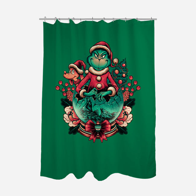 Too Grumpy For Christmas-none polyester shower curtain-glitchygorilla